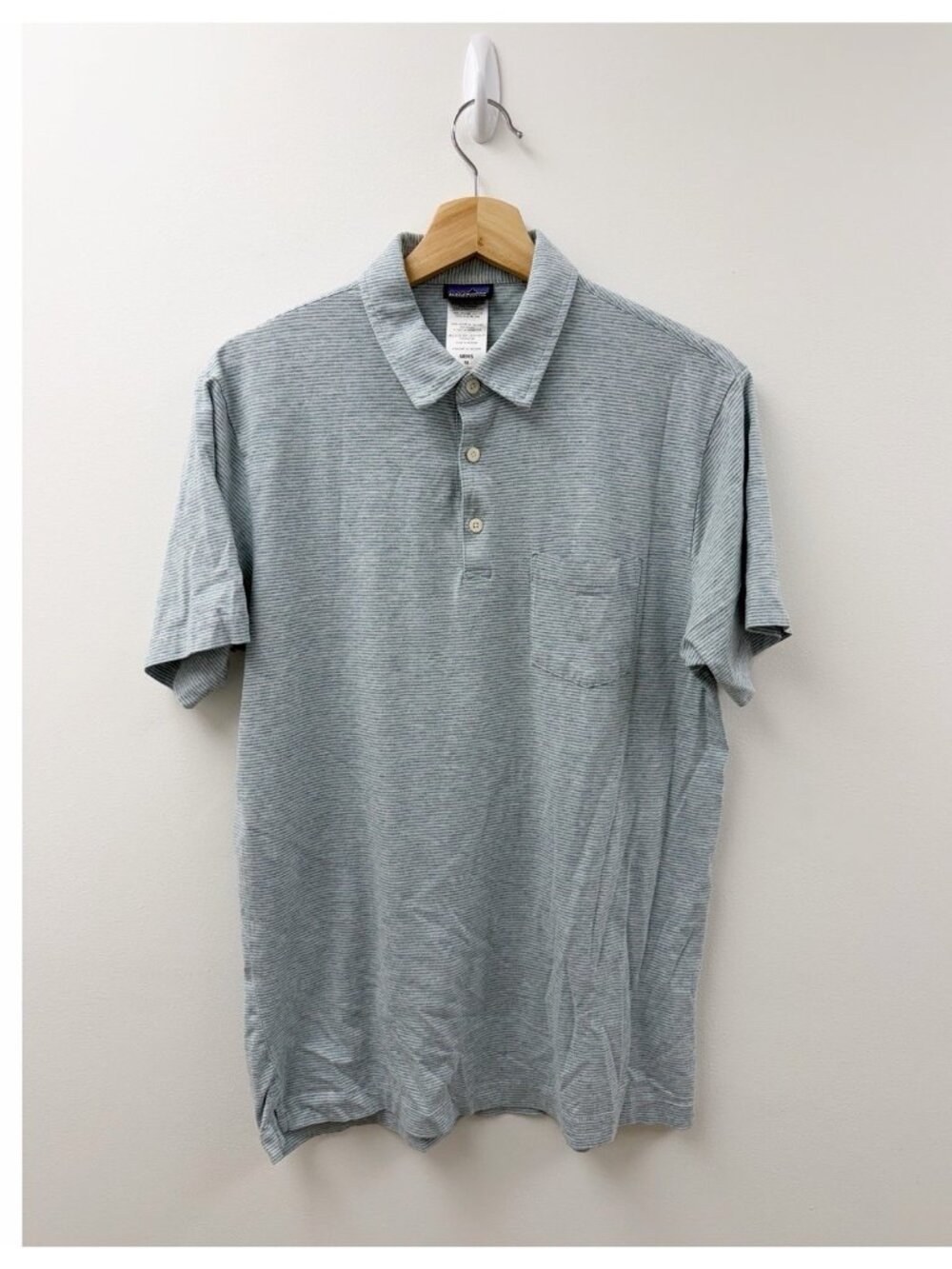 Patagonia Organic Cotton Everyday Polo Shirt Men's Soft Casual Preppy Striped M